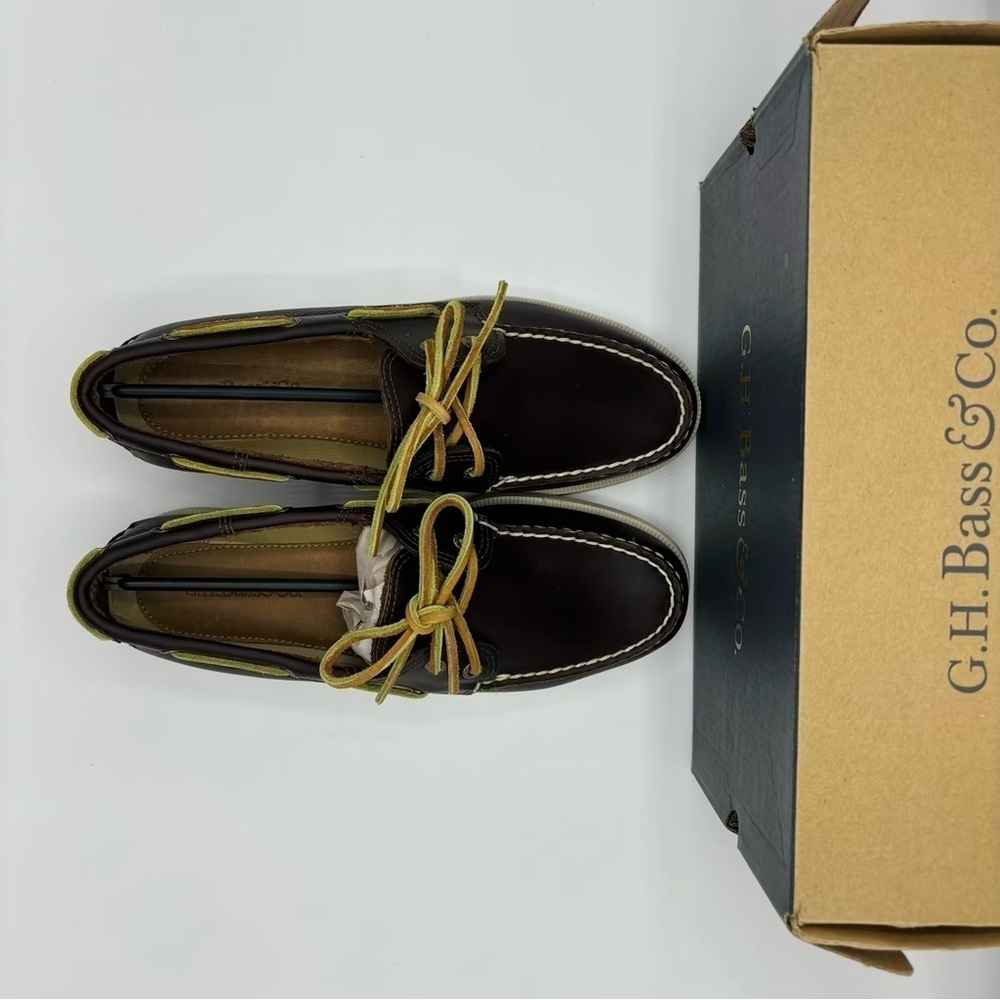 G.H. Bass & Co. MENS LEATHER HAMPTON BOAT SHOE 8W - Picture 5 of 8